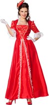 Markiezin taft kleed middeleeuwen rood Maat 44