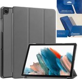 Tablethoes en Screenprotector geschikt voor Samsung Galaxy Tab A9 (2023) - Tri-fold hoes met Auto/Wake functie - Grijs