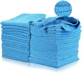 Microvezel reinigingsdoeken, 36 stuks, poetsdoeken, multifunctionele microvezeldoek en poetsdoeken, blauwe microvezeldoeken, raampoetsdoeken voor keuken, auto, raam, glas (35,6 x 35,6 cm)