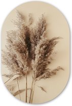 Muurovaal 40x60 cm - Wandovaal Graan - Pastel - Natuur - Kunststof wanddecoratie - Ovalen schilderij - Muurdecoratie woonkamer - Schilderijen - Ovale spiegel vorm op kunststof