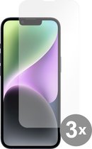 Cazy Screenprotector Bundel - Tempered Glass geschikt voor iPhone 14 - Bescherming tegen krassen en stoten - Eenvoudig aan te brengen - Transparant - 3 stuks