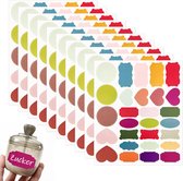 Kleurrijke zelfklevende etiketten voor multi-gebruik, 280 stuks, 10 vellen, voor glazen, kruiden, stickers - ideaal voor verhuizingen, bruiloften, cadeaus en meer