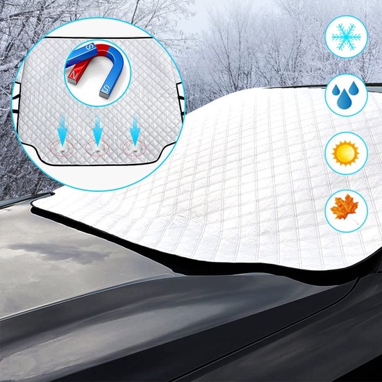 Protection solaire de voiture Avant Pare-brise Housse de pare-brise Aimant  Protection UV pour l'été Hiver contre la neige, la glace, le gel, la  poussière, le soleil pliable amovible