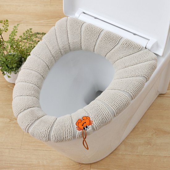 Wc-stoelhoes, wasbaar, wc-bril, pads, wc-zitovertrekken, wc-bril, wc-bril, wc-bril, pad, toiletzitting cover, pluche, voor badkamer, zacht en warm, wasbaar, 4 stuks