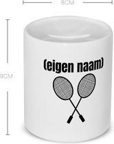 Akyol - 2 raquettes de badminton avec eigen naam Tirelire - Badminton - joueur de badminton - sport - cadeau d'anniversaire - cadeau - cadeau - contenu 350 ML