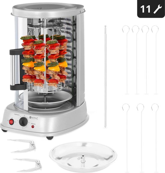 Royal Catering Verticale grill - 3-in-1 - 1.500 W - 21 L - Multi Grill - Gyrosgrill - Kebabgrill
