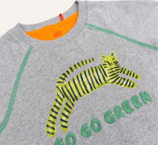 Twan l.sl. T-shirt 99 Solid with artwork Go Go Green Grey: 98/3yr