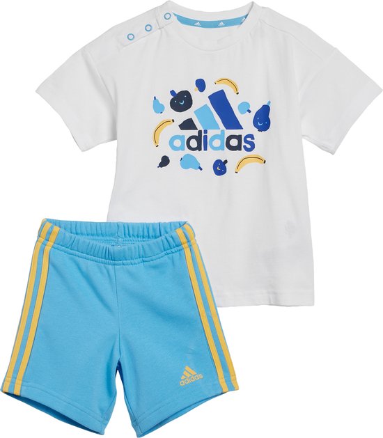 adidas Sportswear Essentials Allover Print T-shirt Set Kids - Kinderen - Wit- 86