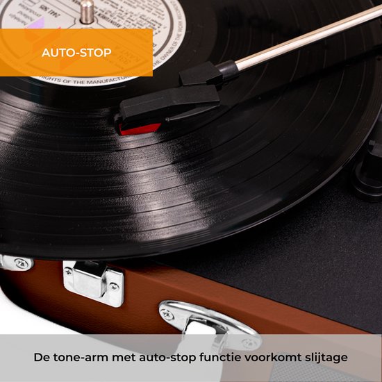 Denver Platenspeler - Ingebouwde Speakers - Incl. PC Software - Auto-stop - Retro - VPL120 - Bruin — afbeelding 5