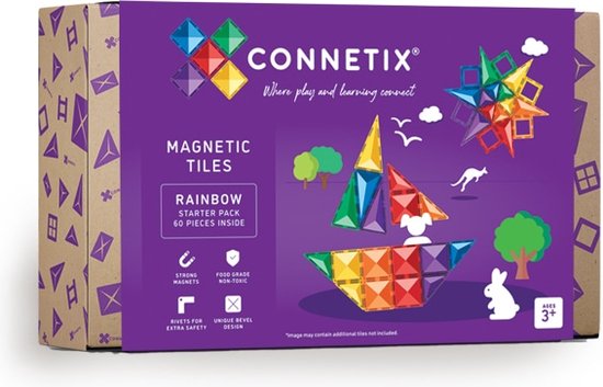 Foto: Connetix starter pack 60 stuks magnetisch constructiespeelgoed