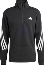 adidas Sportswear Future Icons 3-Stripes Sweatshirt met Halflange Rits - Heren - Zwart- L