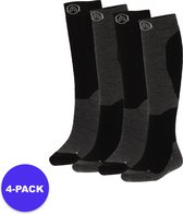 Apollo (Sports) - Skisokken Unisex - Black Design - Maat 35/38 - 4-Pack - Voordeelpakket