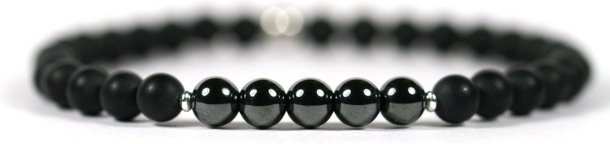 IbizaMen - Matte onyx - 6mm - Hematiet mat - 20cm