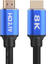 By Qubix HDMI kabel 2.1 – 8K + 4K - 1.5 meter - 48Gbps (60hz) - 7680x4320 resolutie - Blauw - Clear series - HDMI naar HDMI