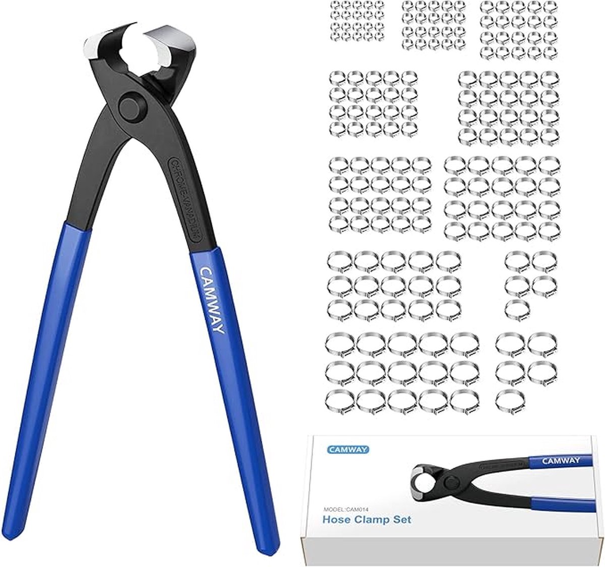Colliers De Serrage Acier Inoxydable 180 Pièces - 13 Tailles 7-27.1mm - Pour Tuyaux Et Tubes