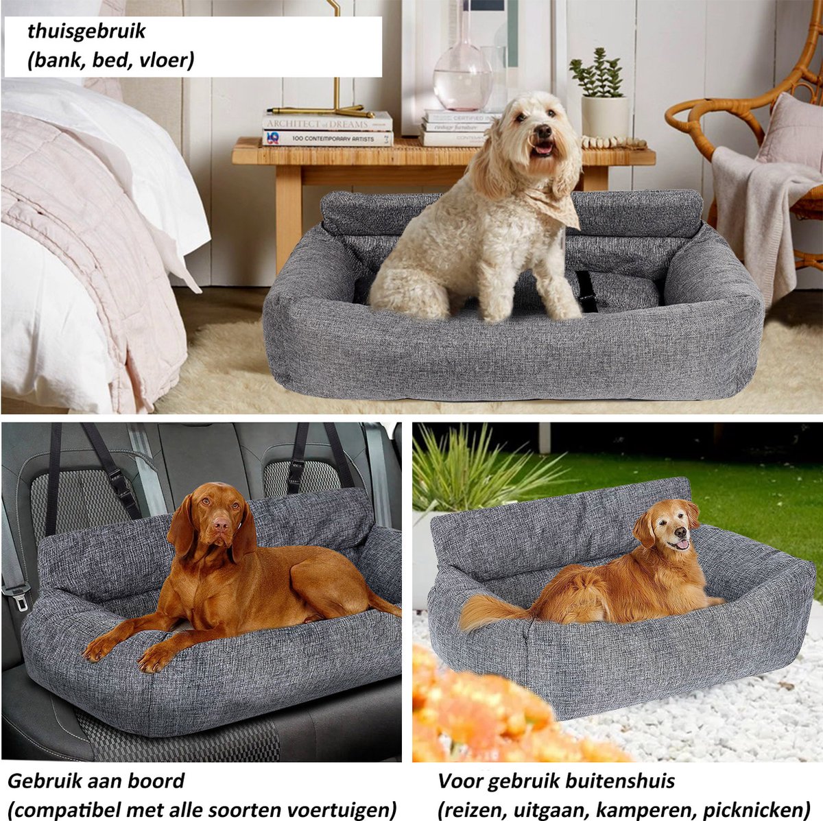 Wahre Tierliebe® - Hondenautostoel incl. veiligheidsgordel