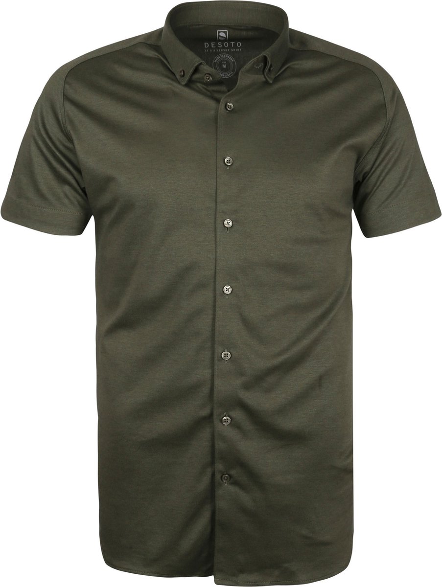 Desoto - Modern KM Overhemd Donkergroen - Heren - Maat S - Slim-fit