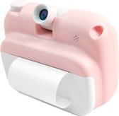 DrPhone PIX11 - Appareil photo jouet - Appareil photo d'impression - 1080P - 3,5 pouces - Papier photo thermique - Impression automatique en noir et blanc - Rose / blanc