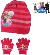 Disney Frozen set - Muts + Handschoenen - Roze - One Size - ± 3-6 jaar