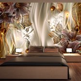 Fotobehangkoning - Behang - Vliesbehang - Fotobehang - Amber Land - Luxe Bloemen Kunst - 400 x 280 cm
