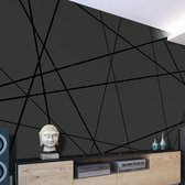 Fotobehangkoning - Behang - Vliesbehang - Fotobehang Zwarte Geometrie - Dark Intersection - 100 x 70 cm