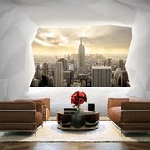 Fotobehangkoning - Behang - Vliesbehang - Fotobehang Uitzicht op New York 3D - Disharmony of Worlds - 350 x 245 cm