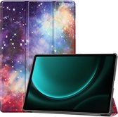iMoshion Tablet Hoes Geschikt voor Samsung Galaxy Tab S9 FE Plus / S9 Plus - iMoshion Design Trifold Bookcase - Meerkleurig /Space
