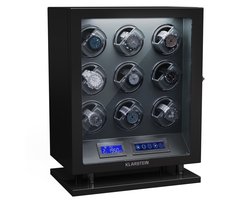 Klarstein horlogebeweger voor automatische horloges, automatische watchwinder voor 9 horloges, automatische horlogeopwinder met acryl deurtje, automatische watch winder, blauwe leds, horlogebeweger met 5 TPD modi