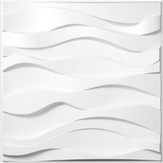 Velox 3D Wandtegel - Wandpaneel - Zelfklevend - Waterbestendig - Golvend Patroon - 13 Stuks - 50x50 cm - Wit