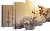 Artaza Peinture sur Toile Pentaptyque Mosquée Suleymaniye à Istanbul - 200x100 - Groot - Photo sur Toile - Impression sur Toile