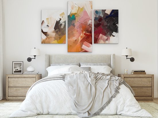 Artaza Peinture sur toile Triptyque Art abstrait - Peinture à l'huile colorée - 180x120 - Groot - Photo sur toile - Impression sur toile