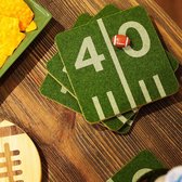 American Football onderzetters in gras speelvelddesign (4 stuks) voor glazen en kopjes: super als voetbaldecoratie of cadeau - zacht, synthetisch gras