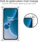 Smartphone met beschermfolie, met maataanduiding rondom. Ook te gebruiken met hoesje.
