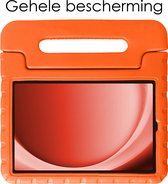 Hoesje Geschikt voor Samsung Galaxy Tab A9 Plus Hoesje Kinderhoes Shockproof Hoes Kids Case Met Screenprotector - Oranje