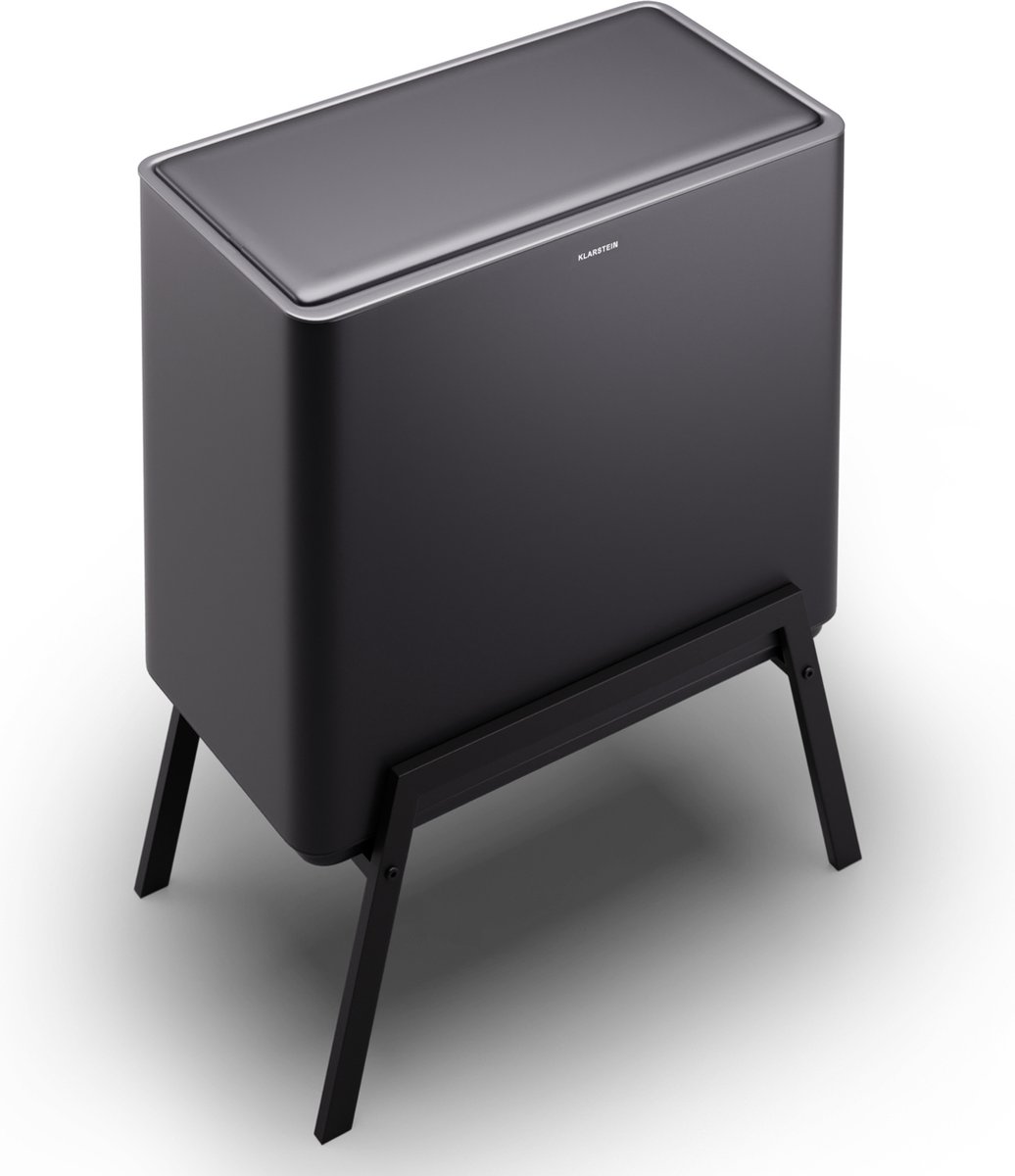 Klarstein Yuma afvalbak - 40 Liter - Inclusief compostemmer - Pootjes - Geurfilter - Zwart