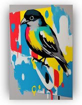 Tableau oiseau pop art 50x70 cm - Peinture sur toile - Tableau pop art - Vogels - Tableau Vogel - Tableaux Pop art - Décoration maison - Tableaux de salon
