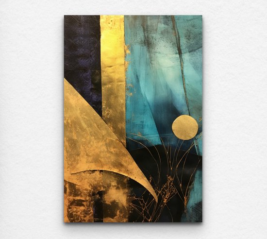 woonkamer poster - goud posters - poster goud - abstracte kunst - goud poster - poster slaapkamer - 80 x 120 cm