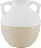 Parlane Vase Sparta blanc 20 cm - vase décoratif - vase en céramique - vase d'art - pot de fleurs d'intérieur - vases en céramique - vase avec anses pour la table