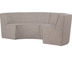 WOOOD Europa 4-Zits Eetbank - Polyester - Zand - 85x372x93