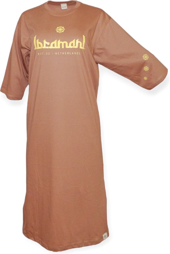 Ibramani Authentic T-Shirt Milo Brown - Dames T-shirt Jurk - Zomer T-Shirt - Oversized T-Shirt - Premium Katoen - Dames Kleding