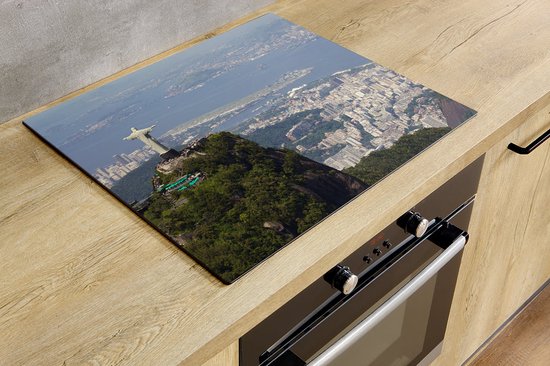 Inductiebeschermer - Cristo Redentor - 81.6x52.7 cm - Inductiebeschermer - Inductie Afdekplaat Kookplaat - Inductie Mat - Anti-Slip - Keuken Decoratie - Keuken Accessoires
