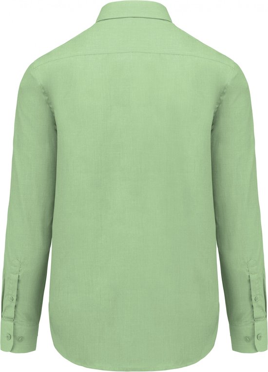 Overhemd Heren M Kariban Lange mouw Pistachio Green 65% Polyester, 35% Katoen