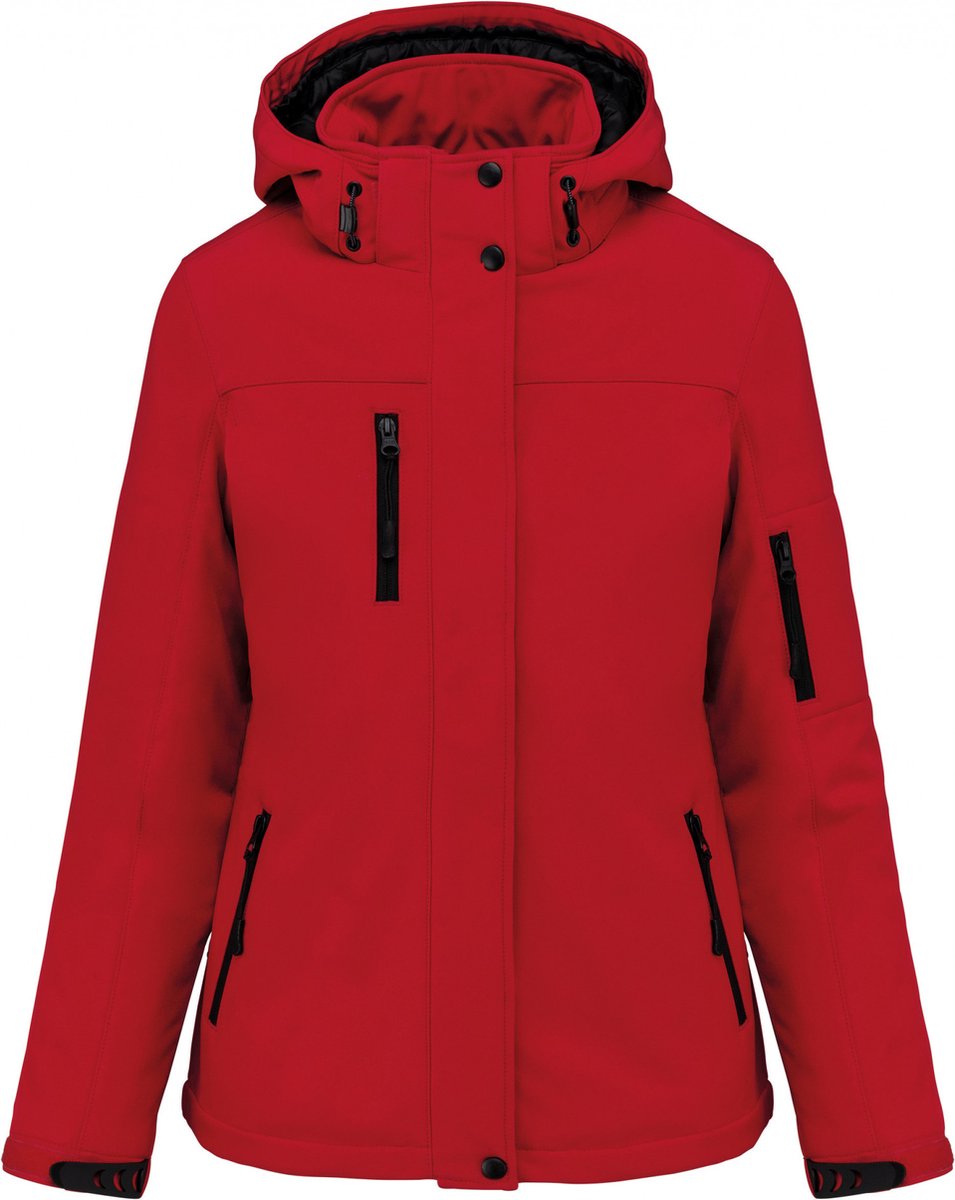 Kariban Gewatteerde softshell damesparka met capuchon K651 Rood