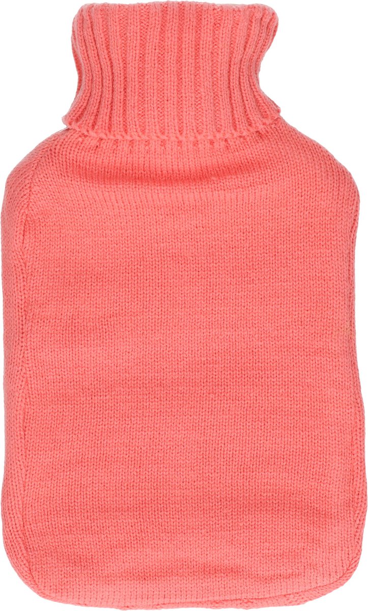 Goedkoopste DID Warmwaterkruik met gebreide hoes - roze - 2L - kruiken voor warme voeten/lichaam