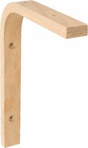 AMIG Plankdrager/planksteun van hout - lichtbruin - H250 x B200 mm - boekenplank steunen