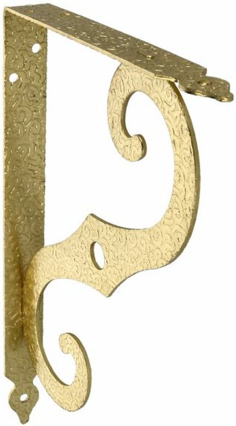 AMIG Support d'étagère/support/support mural Baroque - métal - laiton - H150 x L115 mm - Jusqu'à 90 kg - supports d'étagère