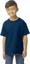 T-shirt Kind 5/6 years (S) Gildan Ronde hals Korte mouw Navy 100% Katoen