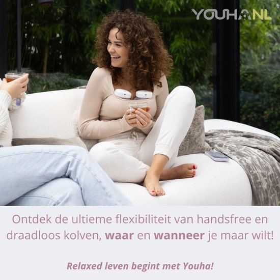 Youha® Enkele draadloze borstkolf + App - 24mm (28mm optioneel) - Draagbaar Handsfree - Draadloos - Draagbare Borstkolf - BPA-vrij - Oplaadbaar - Borstmelk - 1x 240ML cup Moedermelk - met App en handmatig - GEN1 - Inclusief E-book over borstvoeding! van Youha — afbeelding 2