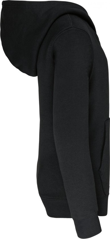 Sweatshirt Kind 10/12 Y (10/12 ans) Kariban Lange mouw Black / Red 80% Katoen, 20% Polyester