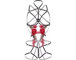 Roses Strappy Teddy w. Pasties